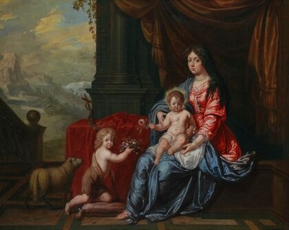 Portrait Of A Lady In The Guise Of The Madonna With A Child, Beside Them The Infant Saint John The Baptist — size preview