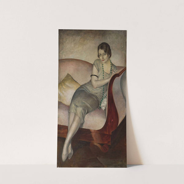 Portrait of a lady on a couch by Jan Rudnicki