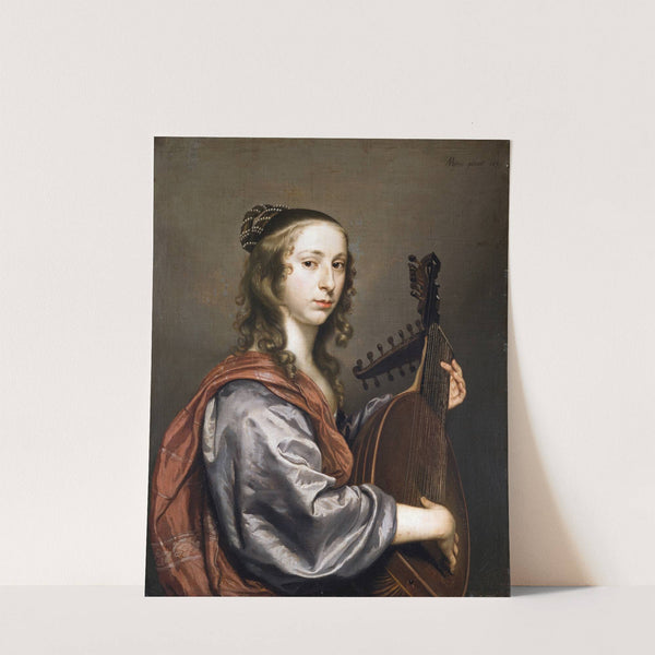 Portrait of a Lady Playing a Lute (1648) by Jan Mijtens