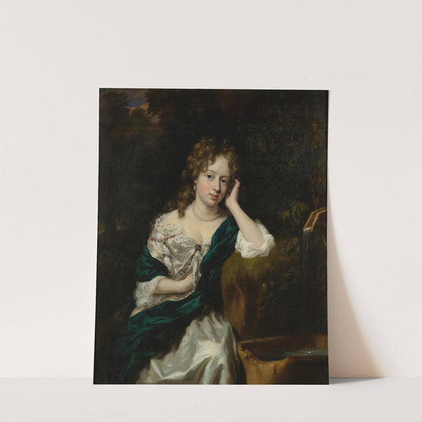 Portrait of a Lady Seated By a Fountain by Nicolaes Maes