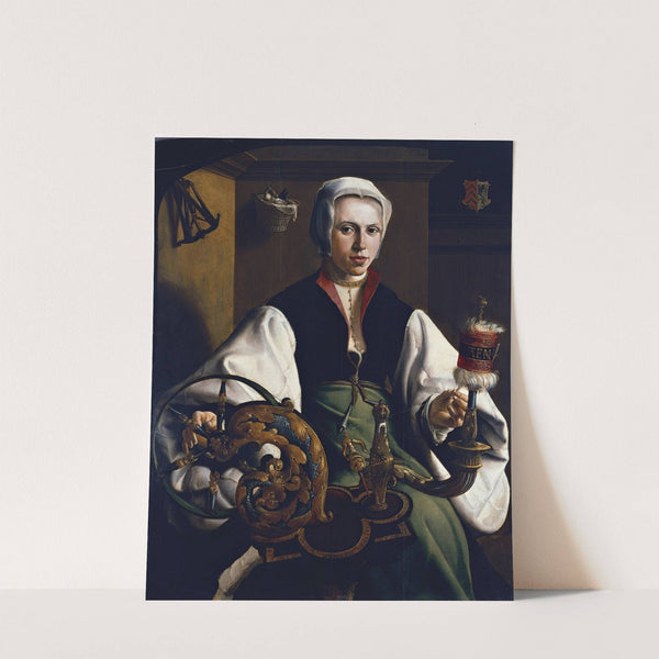 Portrait Of A Lady Spinning (C.1531) by Maarten Van Heemskerck