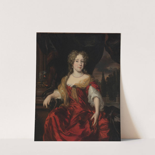 Portrait Of A Lady Wearing A Red Dress by Nicolaes Maes