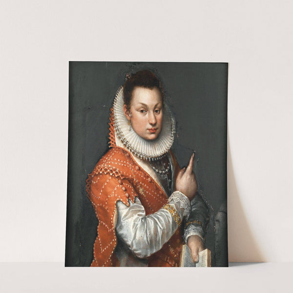 Portrait Of A Lady Wearing A Ruff, Holding A Book In Her Left Hand by Lavinia Fontana