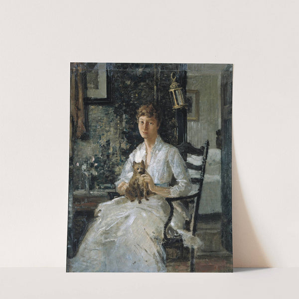 Portrait of a Lady with a Dog (Anna Baker Weir) by Julian Alden Weir