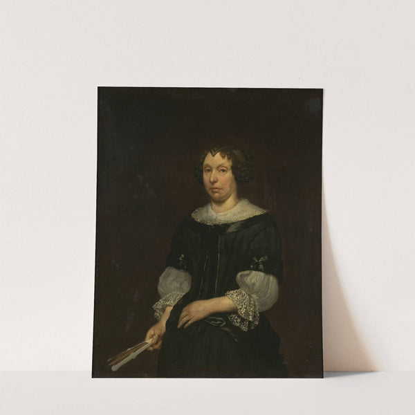 Portrait of a lady with a folding fan by Hendrick Ten Oever