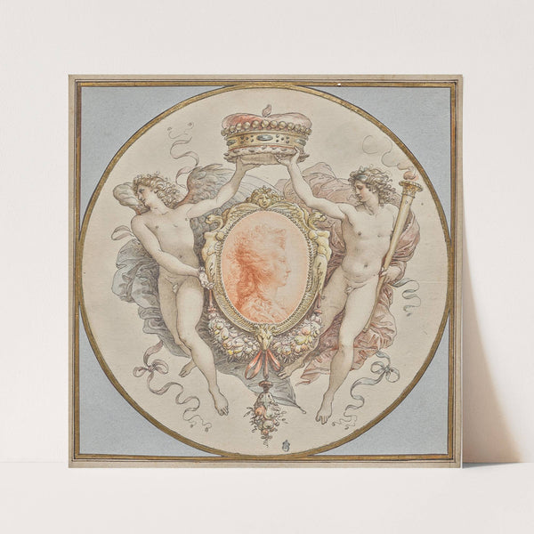 Portrait of a Lady with an Elaborate Cartouche (1785) by Giuseppe Cades