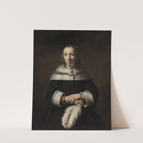 Portrait of a Lady with an Ostrich-Feather Fan by Rembrandt van Rijn