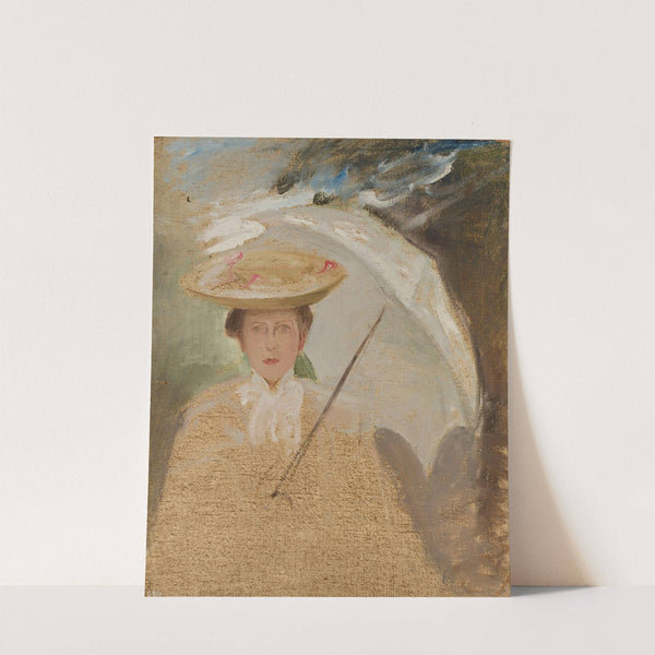 Portrait of a lady with an umbrella, sketch (1905 - 1906) by Jan Ciągliński