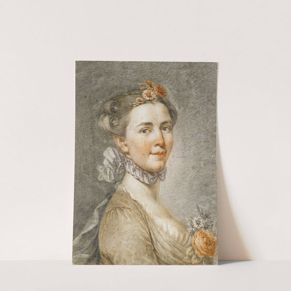 Portrait Of A Lady With Flowers In Her Hair And Bodice by German School