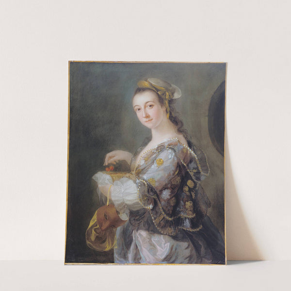 Portrait of a Lady with Mask and Cherries by Benjamin Wilson