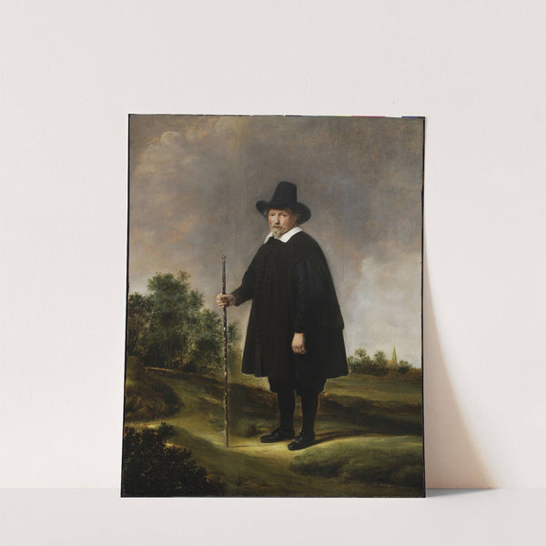 Portrait of a man against landscape by Govert Flinck