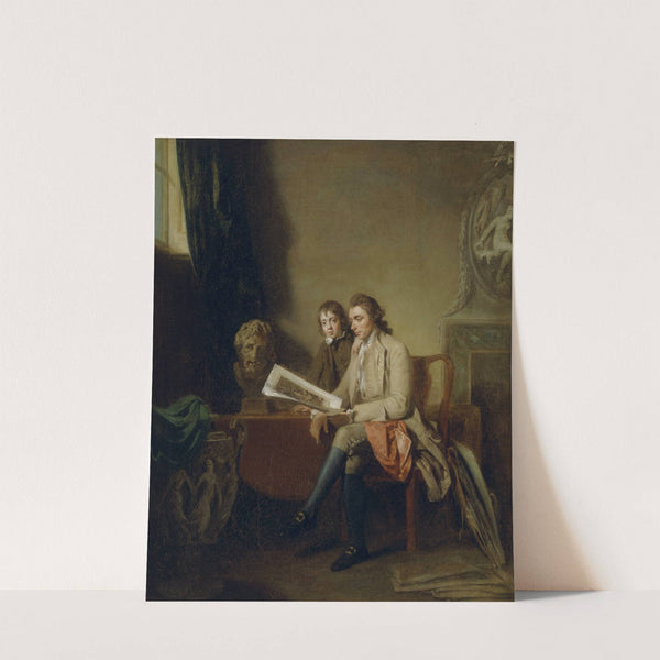 Portrait Of A Man And A Boy Looking At Prints (1765 and 1770) by John Hamilton Mortimer