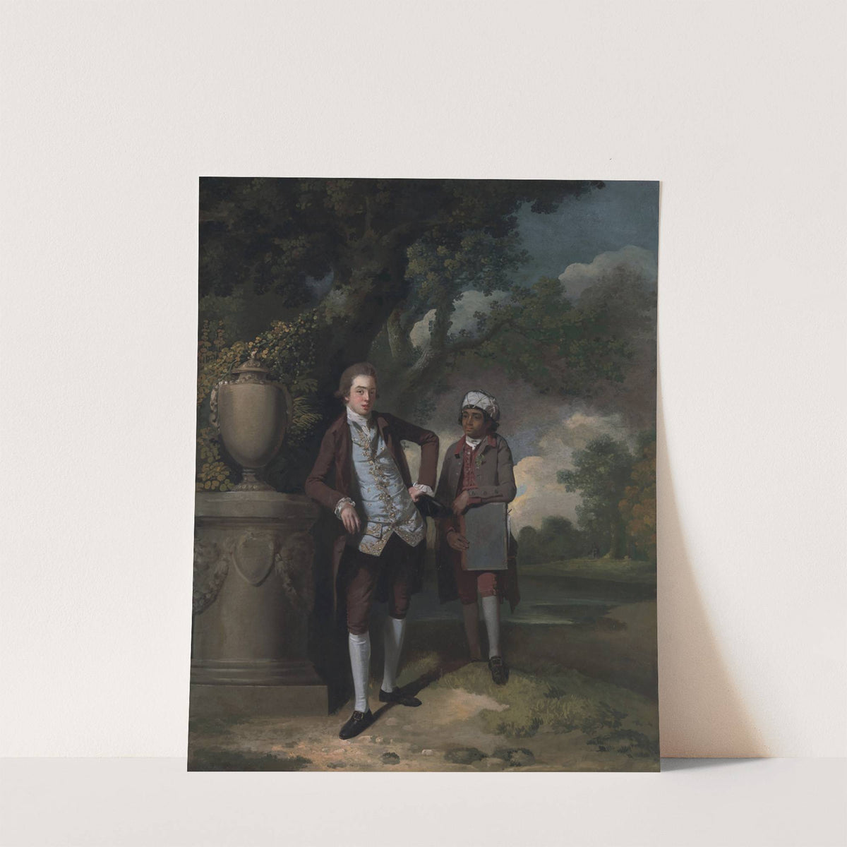 Portrait of a Man and an Attendant carrying a Portfolio by John Hamilton Mortimer