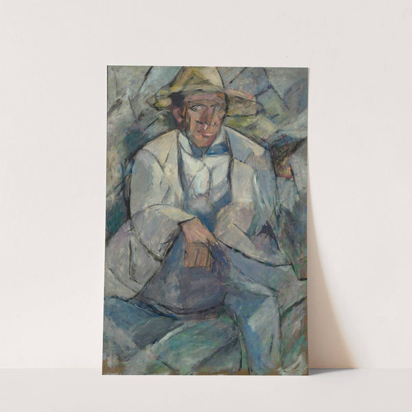 Portrait of a man in a white hat by Tadeusz Makowski