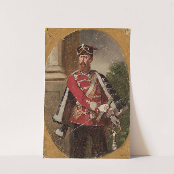 Portrait of a man in the uniform of the Imperial Guard hussar officer by Jean Lulvès