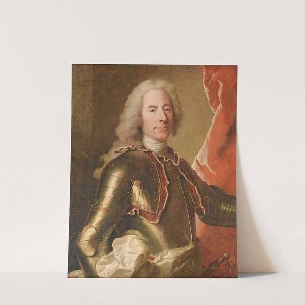 Portrait Of A Man Wearing An Armor by Hyacinthe Rigaud