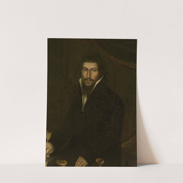 Portrait Of A Man With A Goose Quill In His Hand by Nikolay Argunov