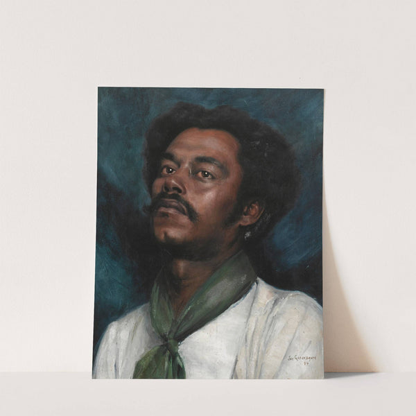 Portrait of a man with a green cravat by Joseph David Greenbaum