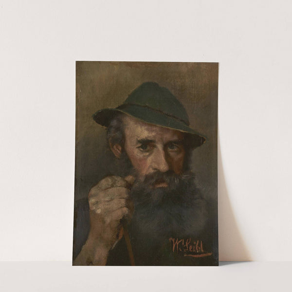 Portrait of a Man with Green Hat by Wilhelm Leibl