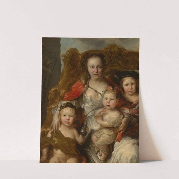 Portrait of a mother as Charity and three children by Jan van Noordt