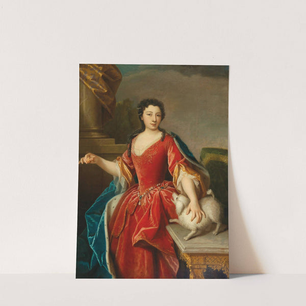 Portrait Of A Noblewoman In An Ermine Cloak With A Dog by German School