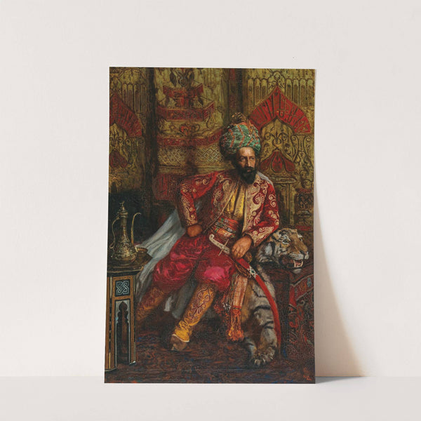 Portrait of a Pasha sitting on a Tiger Pelt in a Sumptuous Interior by Anonymous