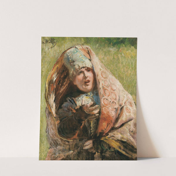 Portrait Of A Peasant Woman; Study For Minin Appealing To People Of Nizhnii Novgorod (1894-1896) by Konstantin Egorovich Makovsky
