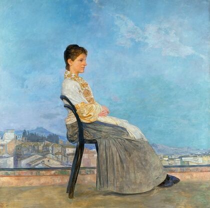 Portrait of a Roman Woman on a Flat Roof in Rome (1891)