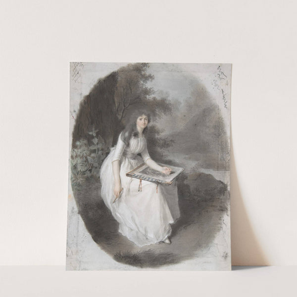 Portrait of a Seated Young Lady Drawing under a Tree late 18th–19th century by Firmin Massot