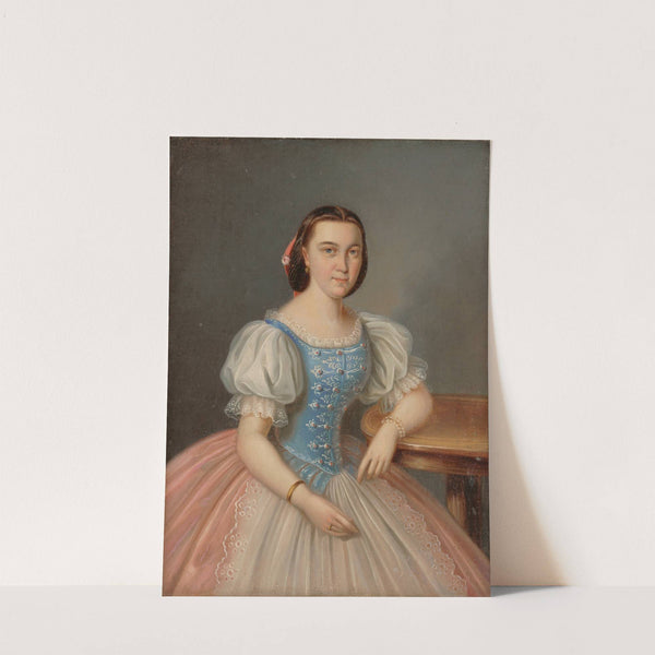 Portrait of a Seated Young Woman in a Blue Camisole (1860) by Peter Michal Bohúň