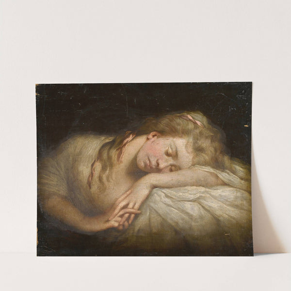 Portrait of a sleeping girl by Reverend Matthew William Peters