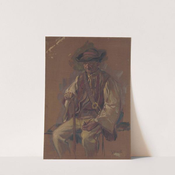 Portrait of a Standing Man in a Folk Costume by Gustáv Mallý