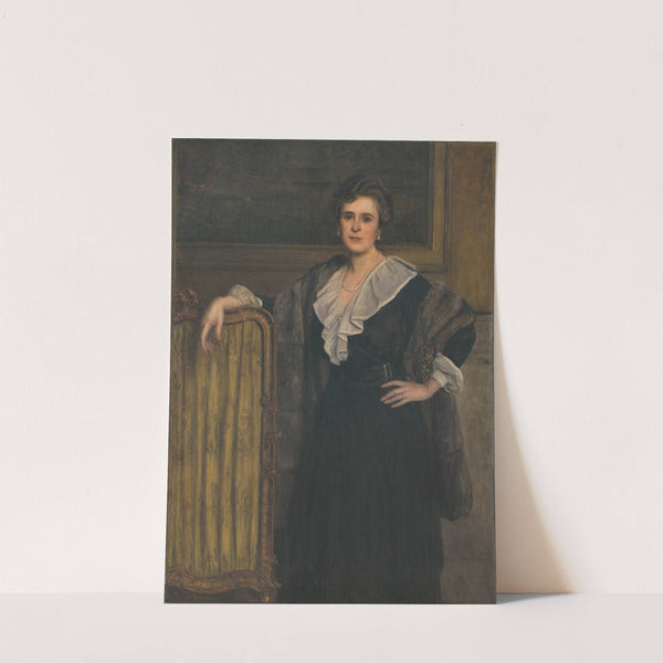 Portrait of a standing woman by Rudolf Bacher