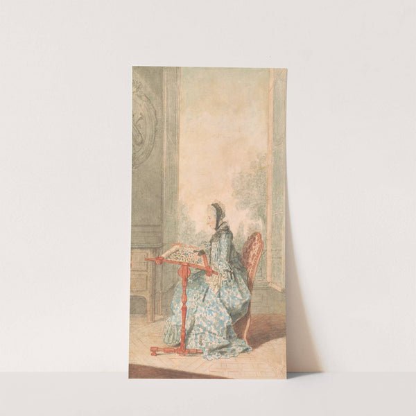 Portrait of a Woman at an Embroidery Frame by Louis Carrogis Carmontelle