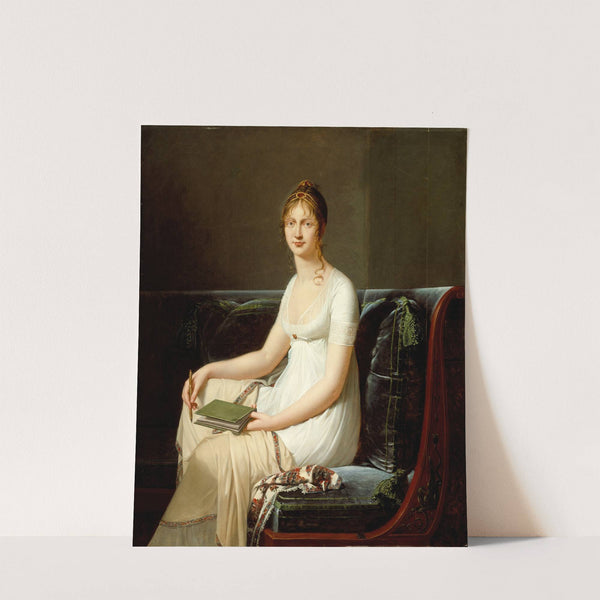 Portrait of a Woman Holding a Pencil and a Drawing Book by Robert Jacques François Lefèvre