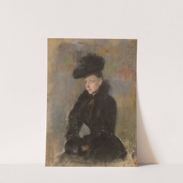 Portrait of a woman in a black hat (1892) by Olga Boznanska