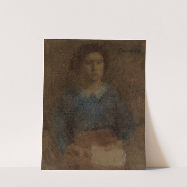 Portrait of a woman in a blue blouse (after 1900) by Olga Boznanska