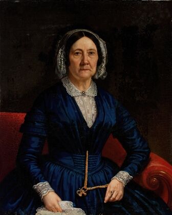 Portrait Of A Woman In A Blue Dress