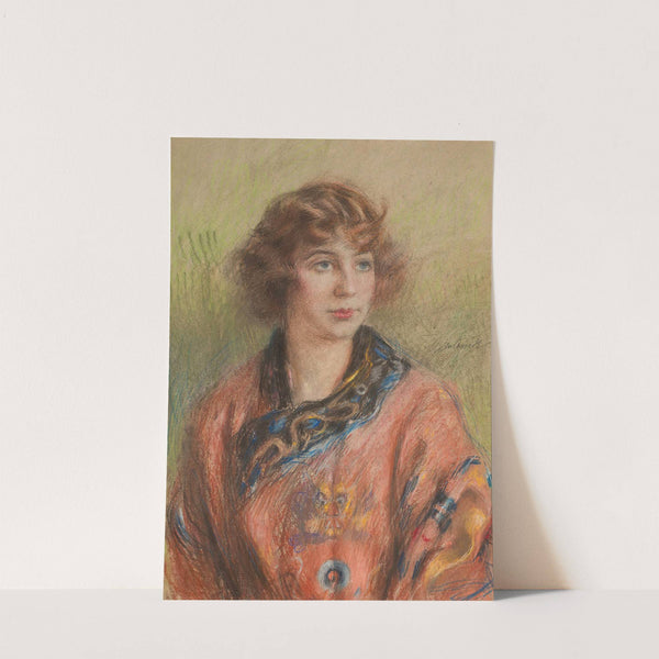 Portrait of a woman in a Chinese 'longpao' wedding dress by Teodor Axentowicz