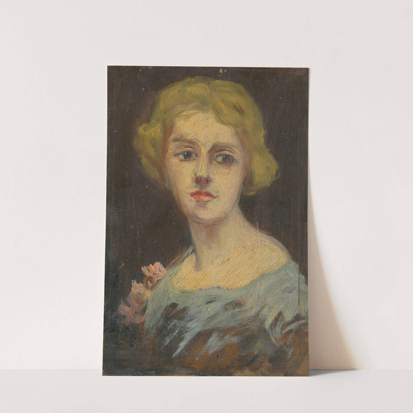 Portrait of a Woman in Sky-Blue Dress (1920–1930) by Ľudovít Pitthordt