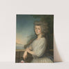 Portrait Of A Woman On A Terrace, A Landscape Beyond by Antoine Vestier