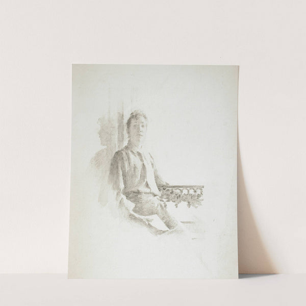 Portrait of a Woman Seated on a Balcony (19th century) by Theodore Robinson