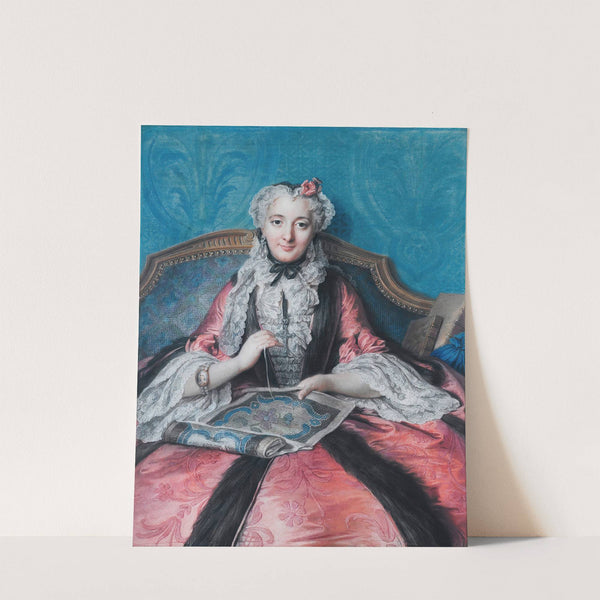 Portrait of a woman sewing (1746) by Charles-Antoine Coypel