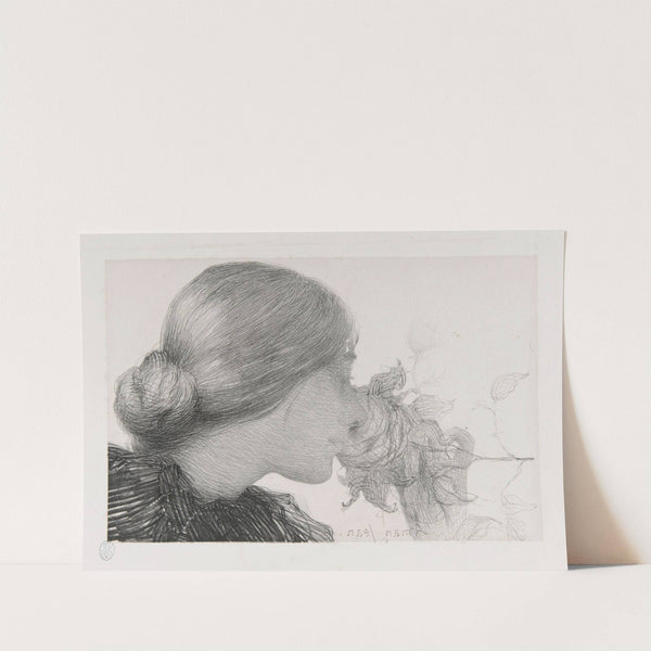 Portrait of a woman smelling a rose (1892) by Edmond Francois Aman-Jean