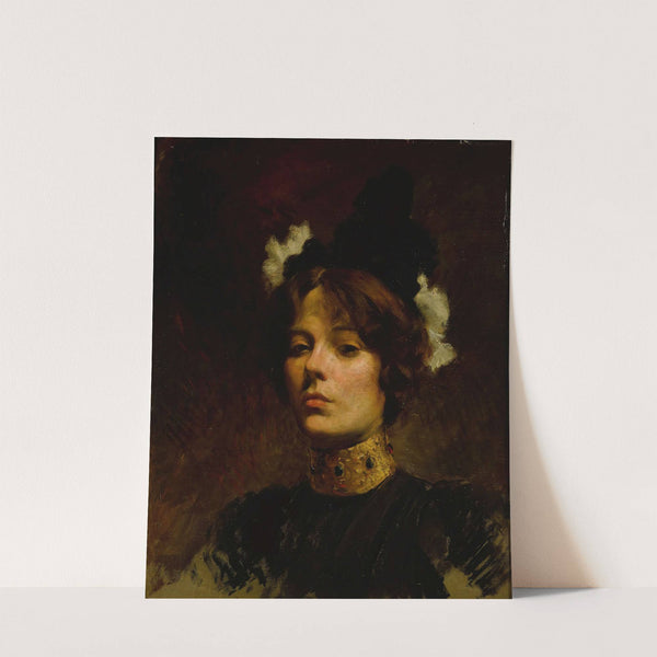 Portrait Of A Woman With A Jeweled Collar by Continental School