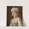 Portrait of a woman with a white headscarf by Marc-Antoine Bilcocq