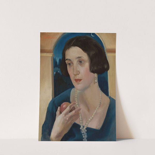 Portrait of a woman with an apple (1920s) by Jan Wydra