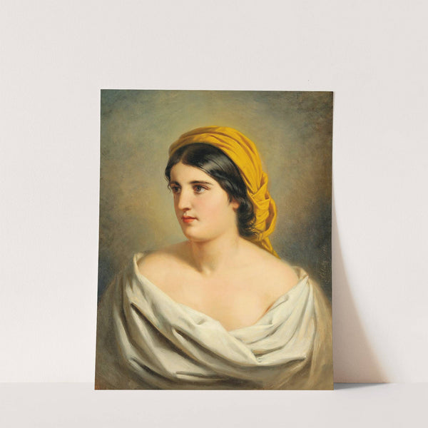 Portrait of a Woman with Yellow Headscarf by Anton Ebert