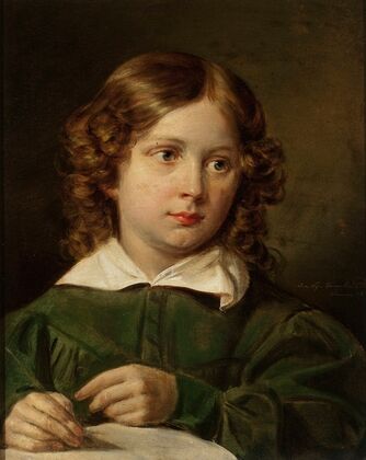 Portrait of a writing child — size preview