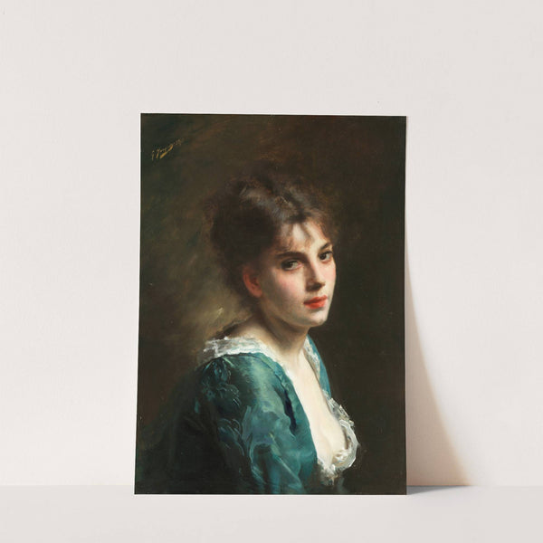 Portrait of a young beauty by Gustave Jean Jacquet